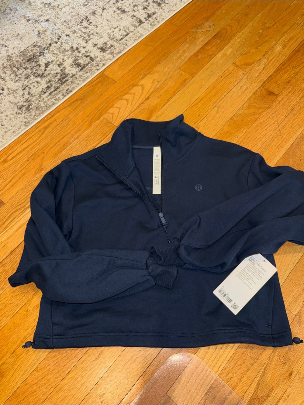 lululemon athletica navy quarter-zip sweatshirt